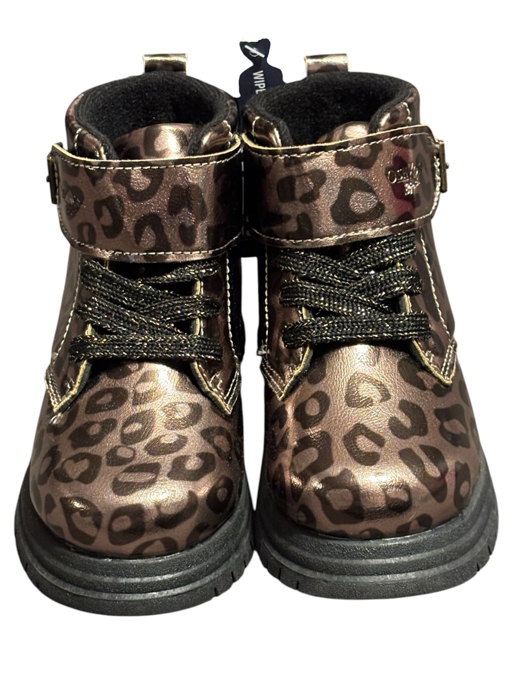 NWT•OshKosh B'gosh Toddler Girl Metallic Leopard Print Boots Size 8 or 9